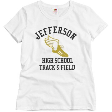 High School Track Misses Relaxed Fit Basic Gildan Ultra Cotton Tee