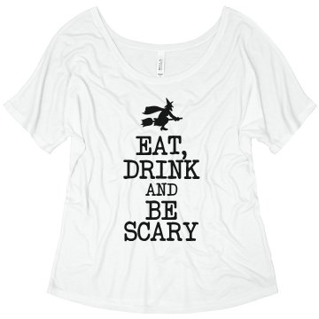 Keep Calm Halloween Misses Bella Flowy V-Neck Half-Sleeve Tee