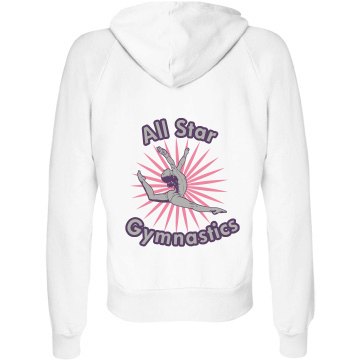 All Star Gymnastics Junior Fit Bella Fleece Raglan Zip Hoodie