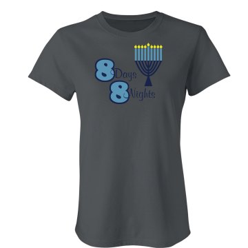 8 Days & 8 Nights Tee Junior Fit Bella Sheer Longer Length Rib Tee