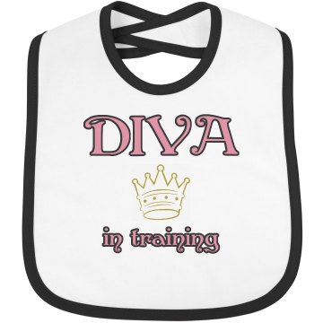 Diva In Training Infant Bella Baby 1x1 Rib Reversible Bib