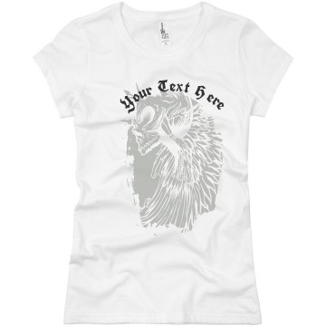 Your Text Here Skull Junior Fit Basic Bella Favorite Tee
