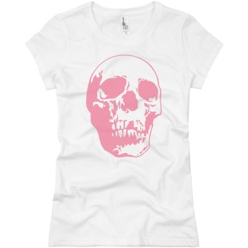 Giant Pink Skull Junior Fit Basic Bella Favorite Tee