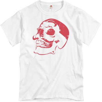 Distressed Dali Skull Unisex Basic Gildan Heavy Cotton Crew Neck Tee