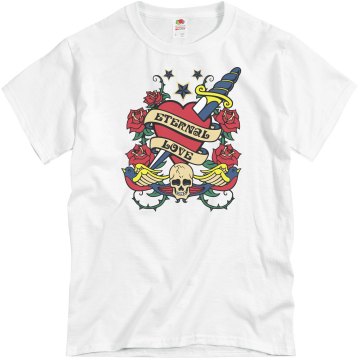Eternal Love Skull Unisex Basic Gildan Heavy Cotton Crew Neck Tee