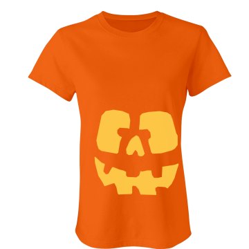 Yellow Jack O Lantern Junior Fit Bella Crewneck Jersey Tee