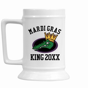 Mardi Gras Stein 16oz Ceramic Stein