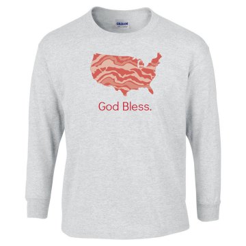 Yummy States of Bacon Unisex Gildan Heavy Cotton Long Sleeve Tee