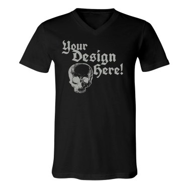 Custom Skull Tee Unisex Canvas V-Neck Jersey Tee