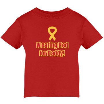 Red Friday for Daddy Infant Rabbit Skins Lap Shoulder Tee