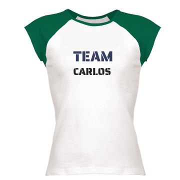 Team Carlos Junior Fit Bella 1x1 Rib Cap Sleeve Raglan Tee