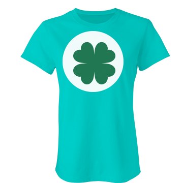 Shamrock Bear Tummy Junior Fit Bella Crewneck Jersey Tee