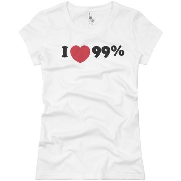 Wall Street Takeover 99% Junior Fit Basic Bella Favorite Tee