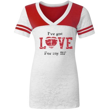 Love For My Boyfriend Junior Fit Augusta 3/4 Legacy Raglan Tee