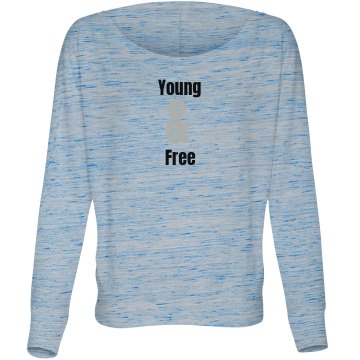 Young & Free Tee Misses Bella Flowy Lightweight Relaxed Dolman Tee