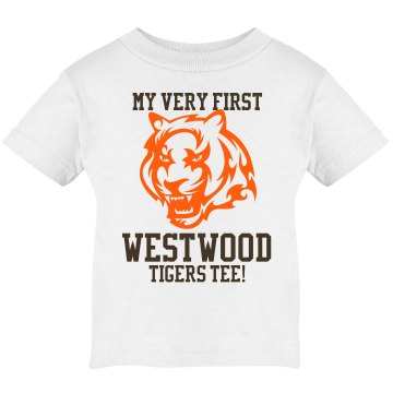 My First Tigers Tee Infant Rabbit Skins Lap Shoulder Tee