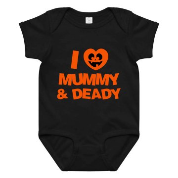 I Heart Mummy & Deady Infant Rabbit Skins Lap Shoulder Creeper