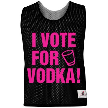 I Vote For Vodka! Badger Sport Lacrosse Reversible Practice Pinnie