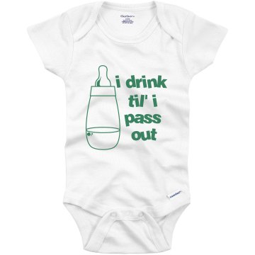 Baby Bottle Design Infant Gerber Onesies