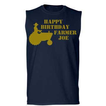 Happy Birthday Farmer Unisex Gildan Ultra Cotton Sleeveless Tee