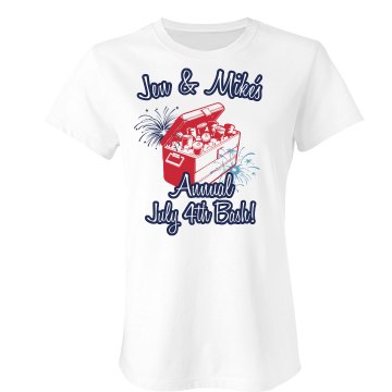 July 4th Bash Tee Junior Fit Bella Sheer Longer Length Rib Tee