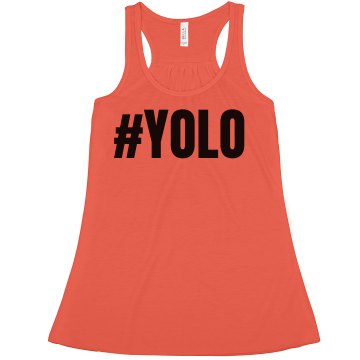 Hashtag YOLO Misses American Apparel Neon Oversized Crop Tank