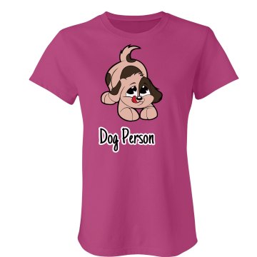 Dog Person Tee Junior Fit Bella Sheer Longer Length Rib Tee