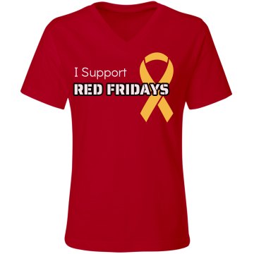 I Support Red Fridays  Misses Relaxed Fit Gildan Ultra Cotton Tee
