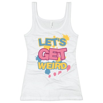 Let's Get Weird Splat Junior Fit Bella Sheer Longer Length Rib Tank Top