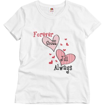 Forever & Always Hearts Misses Relaxed Fit Basic Gildan Ultra Cotton Tee