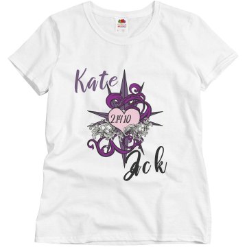 Kate and Jack Valentines Misses Relaxed Fit Basic Gildan Ultra Cotton Tee