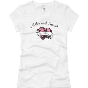 Couple Valentine Junior Fit Basic Bella Favorite Tee