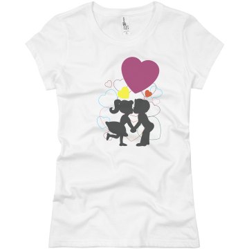 Kissing Couple Junior Fit Basic Bella Favorite Tee