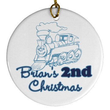 Brian's 2nd Christmas Porcelain Circle Ornament