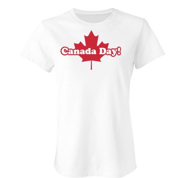 Canada Day Junior Fit Bella Sheer Longer Length Rib Tee