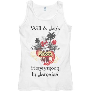 Honeymoon in Jamaica Junior Fit Bella Sheer Longer Length Rib Tank Top