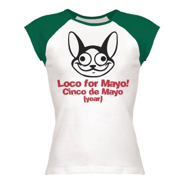 Loco for Cinco de Mayo Junior Fit Bella 1x1 Rib Ringer Tee