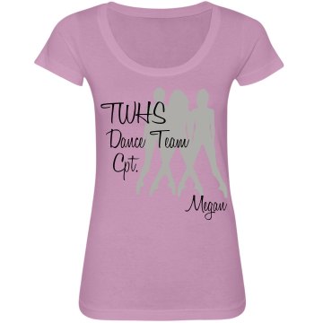 TWHS Dance Team Junior Fit Bella Sheer Longer Length Scoopneck Tee