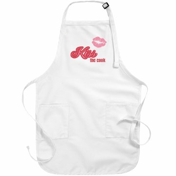 Kiss The Cook Basic White Apron
