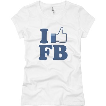 I Love Facebook Junior Fit Basic Bella Favorite Tee