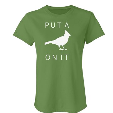 Portland Put a Bird On It Junior Fit Bella Crewneck Jersey Tee