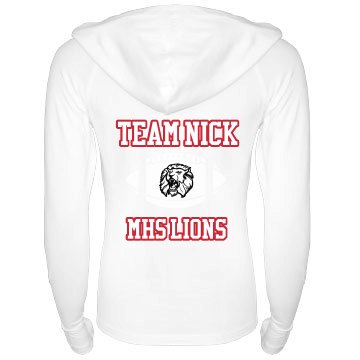 Football GF Hoodie Junior Fit Bella Long Sleeve 1/2 Zip Hooded Pullover Tee