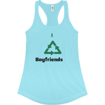 I recycle Junior Fit Bella Sheer Longer Length Rib Racerback Tank Top