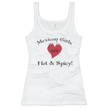 Hot & Spicy Cinco Girls Junior Fit Bella Sheer Longer Length Rib Strap Tank Top