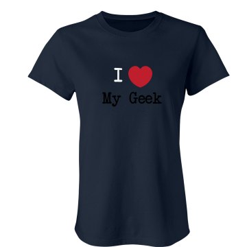 Love My Geek Junior Fit Bella Crewneck Jersey Tee