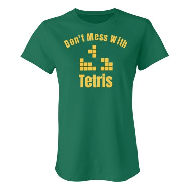 Don't Mess w/ Tetris Junior Fit Bella Crewneck Jersey Tee