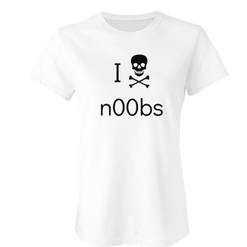 I Kill n00bs Junior Fit Bella Crewneck Jersey Tee