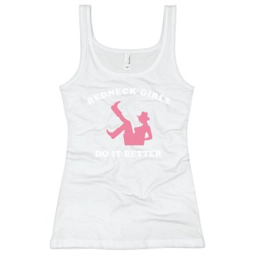 Redneck Girls Junior Fit Bella Longer Length 1x1 Rib Tank Top