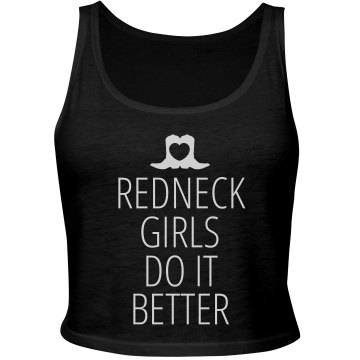 Redneck Girls... Junior Fit Bella Sheer Longer Length Rib V-Neck Tee 