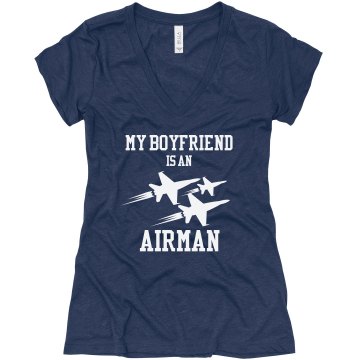 Air Force Boyfriend Junior Fit Bella Triblend Deep V Neck Tee